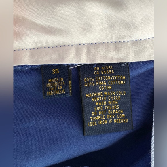 POLO RALPH LAUREN Classic Fit Men’s Pima Cotton Blend Flat Front Chino Shorts 35 - Picture 6 of 13